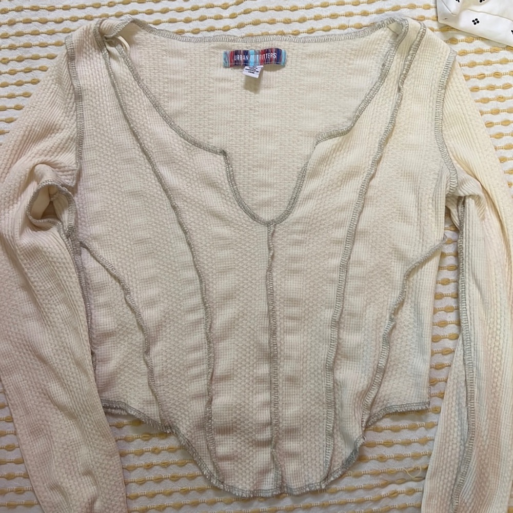 urban outfitters corset cream/white top
